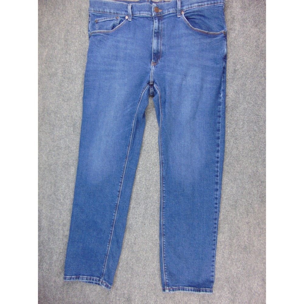 Mott & Bow Slim Jeans Mens 40x32 Blue‎ Solid Stretch Denim Casual Classic Pants